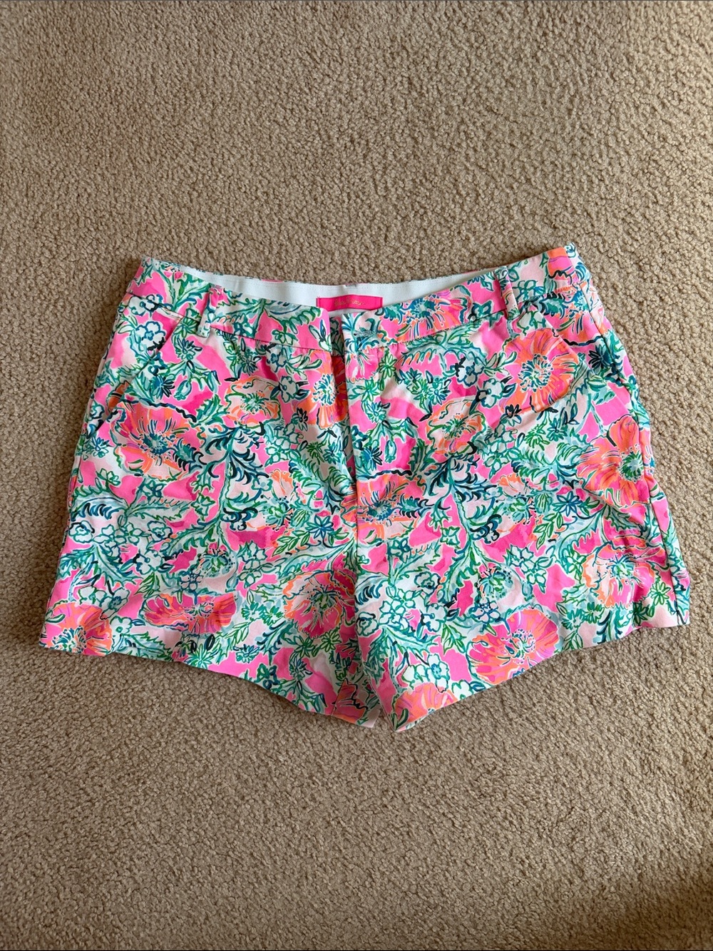 Floral Print Women’s Shorts in Pink and Green